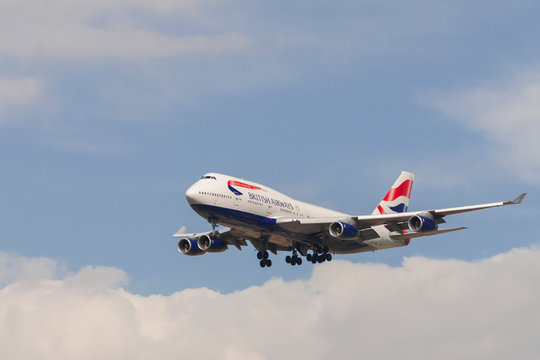 British Airways Boeing 747 Lands At Heathrow