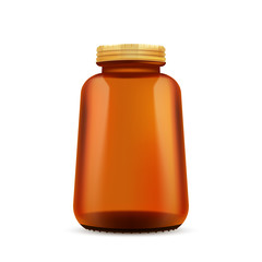 Amber glass bottle mockup
