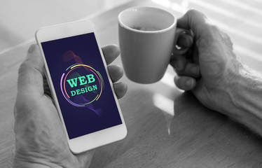 Web design concept on a smartphone