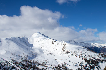 Fototapeta na wymiar The Alps mountains covered with snow