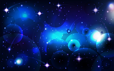 Blue background with stars, vector illustration