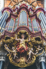 great organ of a church or cathedral, it is impressive very large with decorations