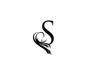 Fototapeta premium Luxury Pen S Letter Logo Icon