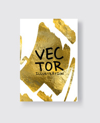Vector White and Gold Design Templates for Brochures.