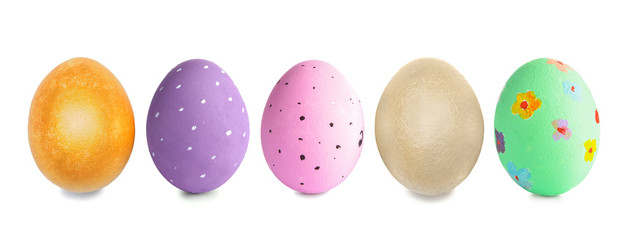 Beautiful Easter egg on white background