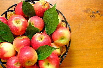 New Zealand apple on wooden background