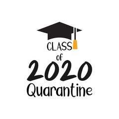 Virus quote lettering typography. Class of quarantine