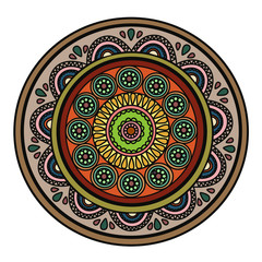 Round pattern in the form of a mandala for henna, mehndi, tattoo, decoration. Decorative ornament in ethnic oriental style. Vector illustration.