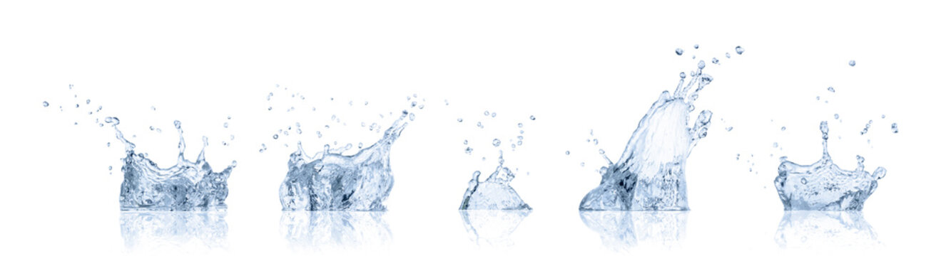 real image water splash isolated on white background.