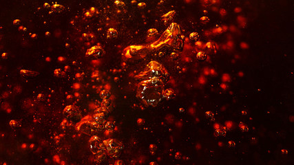 Detail of cola drink with bubbles - obrazy, fototapety, plakaty