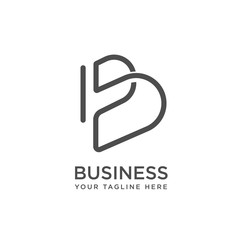 B letter initial line art logo design inspiration