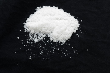 sea salt on a black background