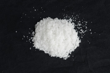 sea salt on a black background