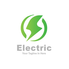 Fototapeta premium green Circle electric icon symbol logo design inspiration