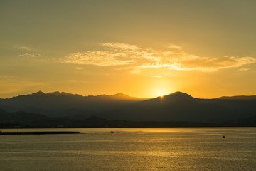 Sunset at the port of Ajaccio