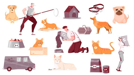 Homeless Animals Flat Set