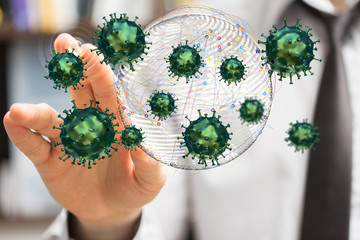 Virus abstract background. protection Genetics Bacteriological Microorganism..
