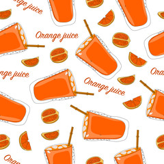 Orange seamless pattern. Vector illustration