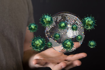 virus. Novel, people  Concept  quarantine.
