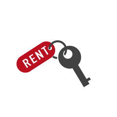 For rent key icon on white. Vector