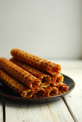 Delicious homemade wafer rolls