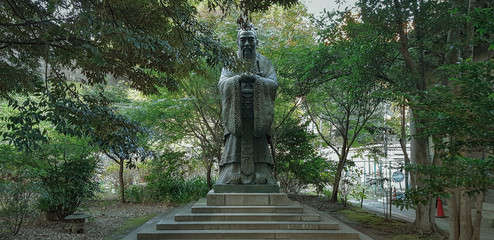 Fototapeta na wymiar Confucius statue, Yushima Shrine, Tokyo, Japan