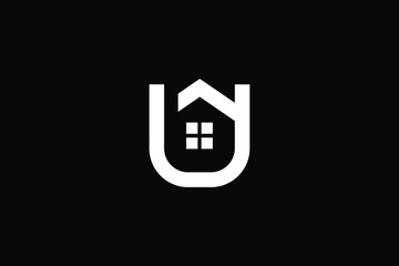 Logo design of U in vector for construction, home, real estate, building, property. Minimal awesome trendy professional logo design template on black background. © FinalDesignz