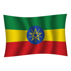 Ethiopia flag background with cloth texture. Ethiopia Flag vector illustration eps10. - Vector