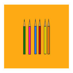 wooden color pencils on white background