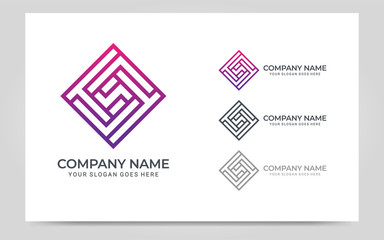 Modern geometric abstract logo design. Editable symbol Vector illustration