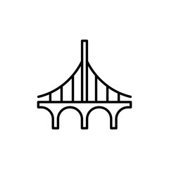 Arched Bridge icon. Bridge icon concept drawing icon. Architecture construction, city bridge and transportation concept. Vector illustration.