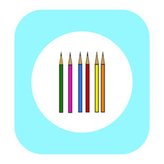 wooden color pencils on white background