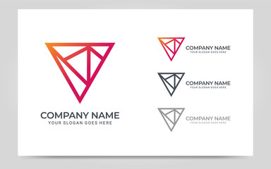 Modern geometric abstract logo design. Editable symbol Vector illustration