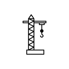 Crane icon. Construction crane. Building, Tower Crane Icon Vector - Vector
