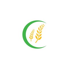 Obraz premium Agriculture wheat Logo Template vector icon