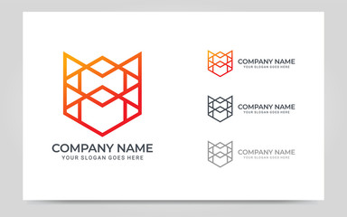 Modern geometric abstract logo design. Editable symbol Vector illustration