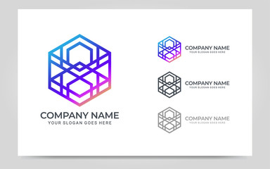 Modern geometric abstract logo design. Editable symbol Vector illustration