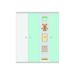 wardrobe, baby room on white background