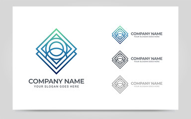 Modern geometric abstract logo design. Editable symbol Vector illustration