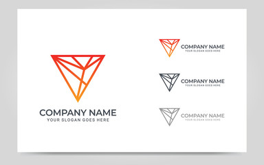 Modern geometric abstract logo design. Editable symbol Vector illustration