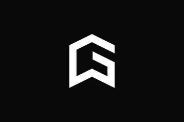 Logo design of G GW WG in vector for construction, home, real estate, building, property. Minimal awesome trendy professional logo design template on black background.