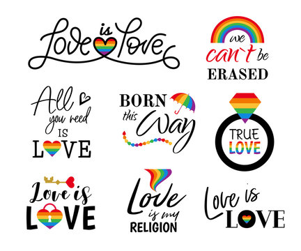 Pride sign rainbow colors gay lgbt Love