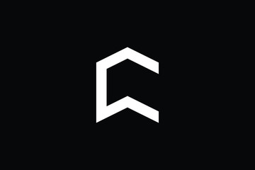 Logo design of C in vector for construction, home, real estate, building, property. Minimal awesome trendy professional logo design template on black background.