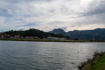 Colourfull houses in the coastal town Ribadesella, Spain