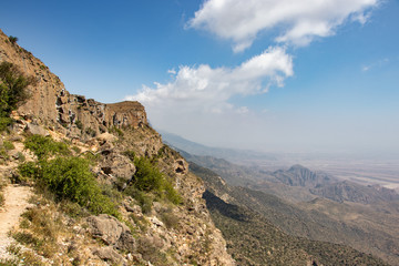 Fototapeta na wymiar Great view point jabal samhan near Salalah in Oman