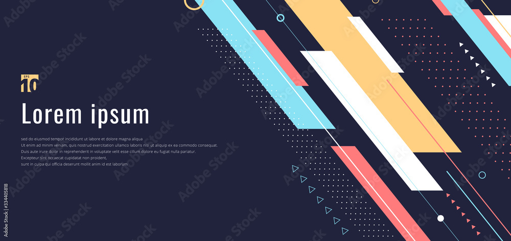 Poster banner web design template dynamic geometric pattern diagonal stripes line elements on blue backgrou