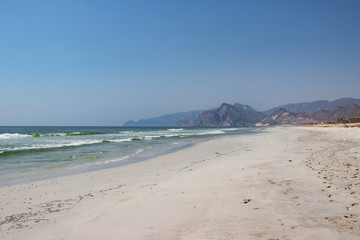 View of Mughsail beach near salalah in Oman