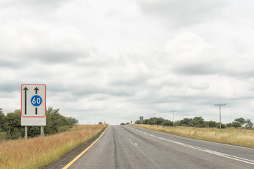 Minumum speed road sign on road N5 near Winburg