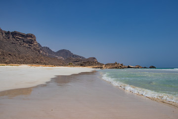 Fototapeta na wymiar Fazayat beach near salalah in Oman