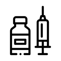 syringe with medicine icon vector. syringe with medicine sign. isolated contour symbol illustration